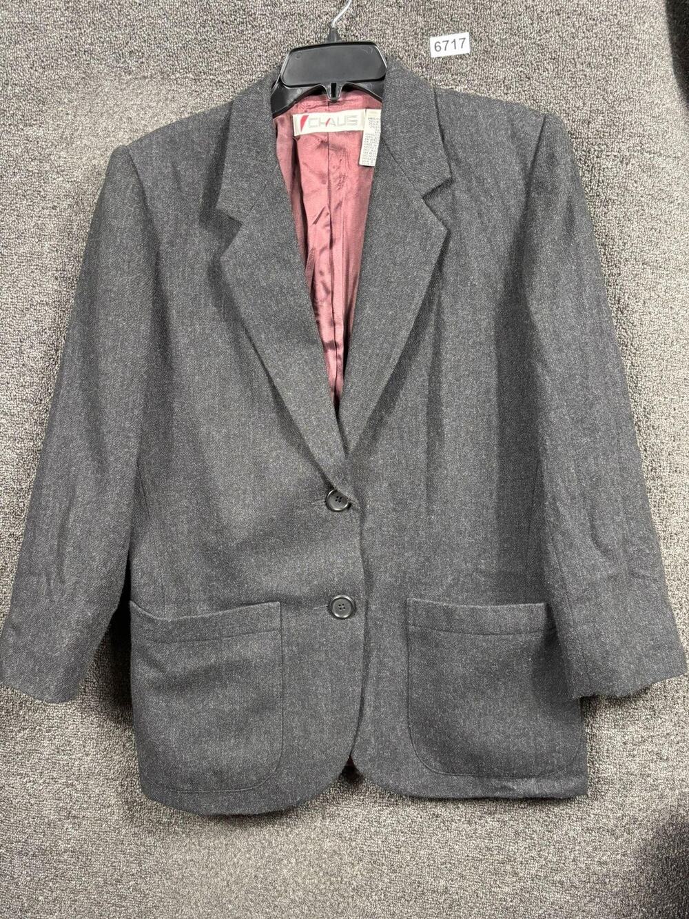 Chaus Blazer Jacket Womens Size 8 Gray Two Button Lined Casual Career
